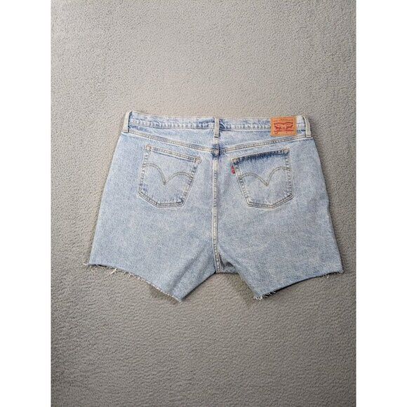 Levi's 501 Jean Shorts Womens 18W High Rise Raw Hem Distressed Cutoff Style - Picture 2 of 16